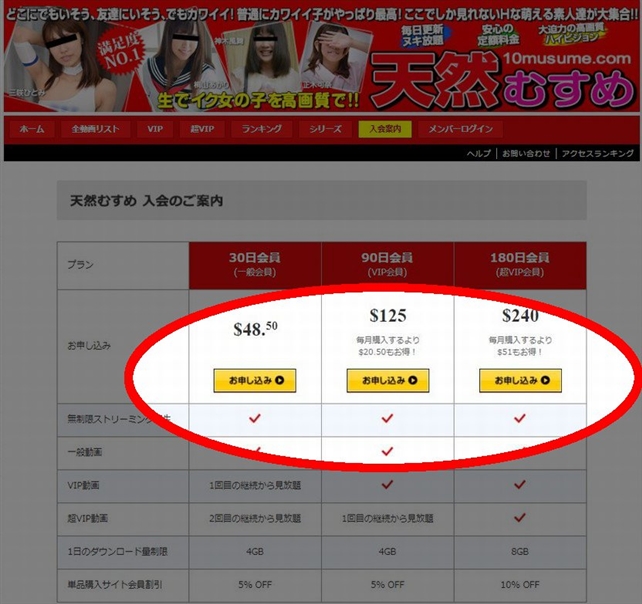 天然むすめ 入会方法 解説 プラン選択